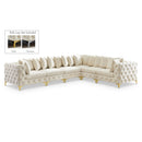  Manufacturer Color_Cream -- Tremblay 139" Cream Velvet Upholstered 6 pc Modular Sectional IMAGE 1
