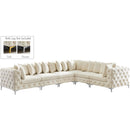  Manufacturer Color_Cream -- Tremblay 139" Cream Velvet Upholstered 6 pc Modular Sectional IMAGE 2