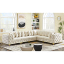  Manufacturer Color_Cream -- Tremblay 139" Cream Velvet Upholstered 6 pc Modular Sectional IMAGE 3