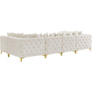  Manufacturer Color_Cream -- Tremblay 139" Cream Velvet Upholstered 6 pc Modular Sectional IMAGE 11