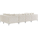 Manufacturer Color_Cream -- Tremblay 139" Cream Velvet Upholstered 6 pc Modular Sectional IMAGE 12