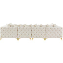  Manufacturer Color_Cream -- Tremblay 139" Cream Velvet Upholstered 6 pc Modular Sectional IMAGE 13