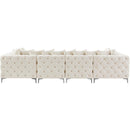  Manufacturer Color_Cream -- Tremblay 139" Cream Velvet Upholstered 6 pc Modular Sectional IMAGE 14