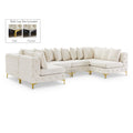  Manufacturer Color_Cream -- Tremblay 139" Cream Velvet Upholstered 6 pc Modular Sectional IMAGE 1