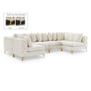  Manufacturer Color_Cream -- Tremblay 139" Cream Velvet Upholstered 6 pc Modular Sectional IMAGE 1