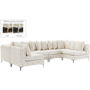  Manufacturer Color_Cream -- Tremblay 139" Cream Velvet Upholstered 6 pc Modular Sectional IMAGE 2