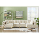  Manufacturer Color_Cream -- Tremblay 139" Cream Velvet Upholstered 6 pc Modular Sectional IMAGE 3