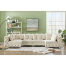  Manufacturer Color_Cream -- Tremblay 139" Cream Velvet Upholstered 6 pc Modular Sectional IMAGE 4