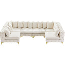  Manufacturer Color_Cream -- Tremblay 139" Cream Velvet Upholstered 6 pc Modular Sectional IMAGE 7