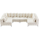  Manufacturer Color_Cream -- Tremblay 139" Cream Velvet Upholstered 6 pc Modular Sectional IMAGE 8