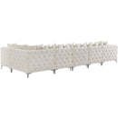  Manufacturer Color_Cream -- Tremblay 169" Cream Velvet Upholstered 6 pc Modular Sectional IMAGE 10