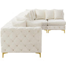  Manufacturer Color_Cream -- Tremblay 169" Cream Velvet Upholstered 6 pc Modular Sectional IMAGE 11