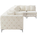 Manufacturer Color_Cream -- Tremblay 169" Cream Velvet Upholstered 6 pc Modular Sectional IMAGE 12