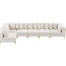  Manufacturer Color_Cream -- Tremblay 169" Cream Velvet Upholstered 6 pc Modular Sectional IMAGE 13