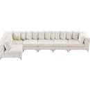  Manufacturer Color_Cream -- Tremblay 169" Cream Velvet Upholstered 6 pc Modular Sectional IMAGE 14