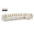  Manufacturer Color_Cream -- Tremblay 169" Cream Velvet Upholstered 6 pc Modular Sectional IMAGE 1