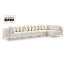  Manufacturer Color_Cream -- Tremblay 169" Cream Velvet Upholstered 6 pc Modular Sectional IMAGE 1