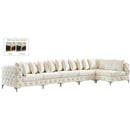  Manufacturer Color_Cream -- Tremblay 169" Cream Velvet Upholstered 6 pc Modular Sectional IMAGE 2