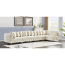  Manufacturer Color_Cream -- Tremblay 169" Cream Velvet Upholstered 6 pc Modular Sectional IMAGE 4