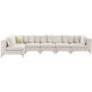  Manufacturer Color_Cream -- Tremblay 169" Cream Velvet Upholstered 6 pc Modular Sectional IMAGE 6