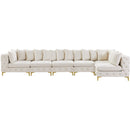  Manufacturer Color_Cream -- Tremblay 169" Cream Velvet Upholstered 6 pc Modular Sectional IMAGE 7