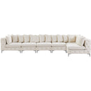  Manufacturer Color_Cream -- Tremblay 169" Cream Velvet Upholstered 6 pc Modular Sectional IMAGE 8