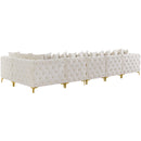  Manufacturer Color_Cream -- Tremblay 169" Cream Velvet Upholstered 6 pc Modular Sectional IMAGE 9