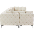  Manufacturer Color_Cream -- Tremblay 169" Cream Velvet Upholstered 7 pc Modular Sectional IMAGE 10