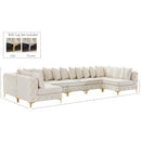  Manufacturer Color_Cream -- Tremblay 169" Cream Velvet Upholstered 7 pc Modular Sectional IMAGE 13
