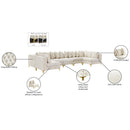  Manufacturer Color_Cream -- Tremblay 169" Cream Velvet Upholstered 7 pc Modular Sectional IMAGE 14