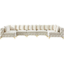  Manufacturer Color_Cream -- Tremblay 169" Cream Velvet Upholstered 7 pc Modular Sectional IMAGE 5