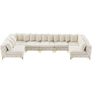  Manufacturer Color_Cream -- Tremblay 169" Cream Velvet Upholstered 7 pc Modular Sectional IMAGE 7