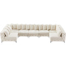  Manufacturer Color_Cream -- Tremblay 169" Cream Velvet Upholstered 7 pc Modular Sectional IMAGE 8