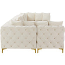  Manufacturer Color_Cream -- Tremblay 169" Cream Velvet Upholstered 7 pc Modular Sectional IMAGE 9