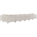  Manufacturer Color_Cream -- Tremblay 198" Cream Velvet Upholstered 7 pc Modular Sectional IMAGE 10