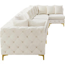  Manufacturer Color_Cream -- Tremblay 198" Cream Velvet Upholstered 7 pc Modular Sectional IMAGE 11