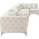  Manufacturer Color_Cream -- Tremblay 198" Cream Velvet Upholstered 7 pc Modular Sectional IMAGE 12
