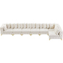  Manufacturer Color_Cream -- Tremblay 198" Cream Velvet Upholstered 7 pc Modular Sectional IMAGE 15