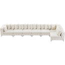  Manufacturer Color_Cream -- Tremblay 198" Cream Velvet Upholstered 7 pc Modular Sectional IMAGE 16