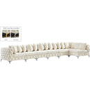  Manufacturer Color_Cream -- Tremblay 198" Cream Velvet Upholstered 7 pc Modular Sectional IMAGE 2