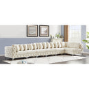  Manufacturer Color_Cream -- Tremblay 198" Cream Velvet Upholstered 7 pc Modular Sectional IMAGE 4