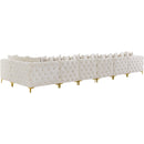  Manufacturer Color_Cream -- Tremblay 198" Cream Velvet Upholstered 7 pc Modular Sectional IMAGE 9