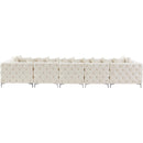  Manufacturer Color_Cream -- Tremblay 169" Cream Velvet Upholstered 7 pc Modular Sectional IMAGE 10