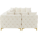  Manufacturer Color_Cream -- Tremblay 169" Cream Velvet Upholstered 7 pc Modular Sectional IMAGE 11
