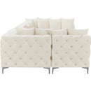  Manufacturer Color_Cream -- Tremblay 169" Cream Velvet Upholstered 7 pc Modular Sectional IMAGE 12