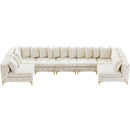  Manufacturer Color_Cream -- Tremblay 169" Cream Velvet Upholstered 7 pc Modular Sectional IMAGE 13