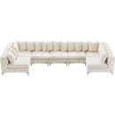  Manufacturer Color_Cream -- Tremblay 169" Cream Velvet Upholstered 7 pc Modular Sectional IMAGE 14