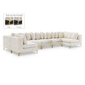  Manufacturer Color_Cream -- Tremblay 169" Cream Velvet Upholstered 7 pc Modular Sectional IMAGE 1