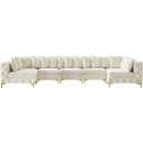  Manufacturer Color_Cream -- Tremblay 169" Cream Velvet Upholstered 7 pc Modular Sectional IMAGE 5