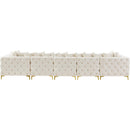  Manufacturer Color_Cream -- Tremblay 169" Cream Velvet Upholstered 7 pc Modular Sectional IMAGE 9